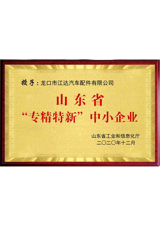 山東省專精特新中小企業(yè)